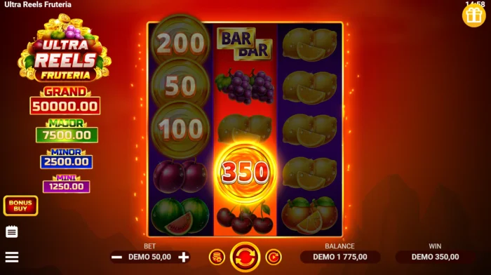 Ultra Reels Fruteria - κέρματα Coin Collect με ονομαστικές αξίες